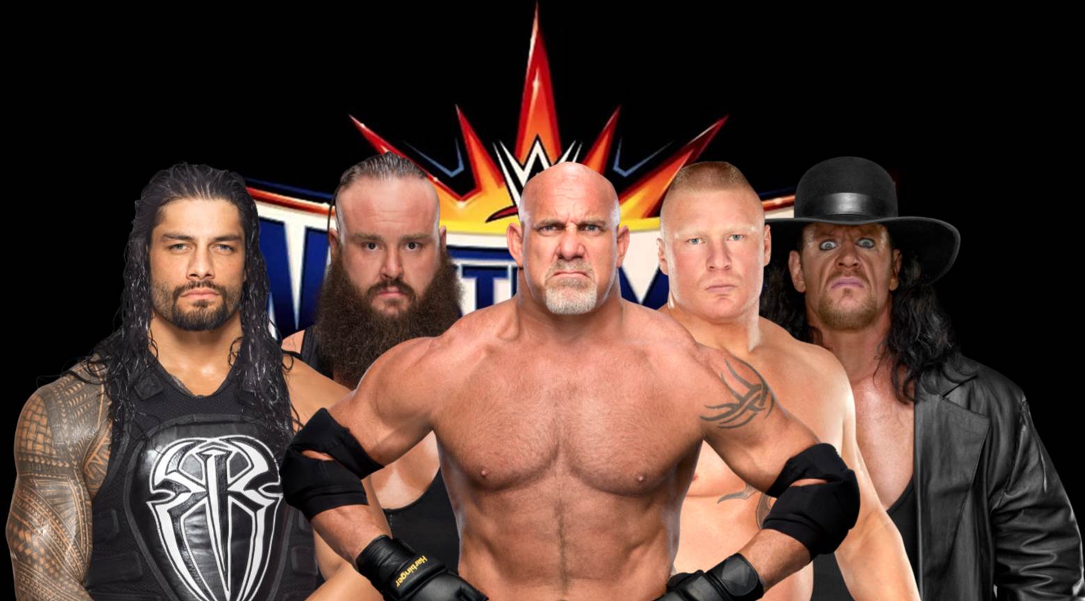 Wrestlemania-33-banner-Undertaker-Lesnar-Goldberg-Strowman-Reigns