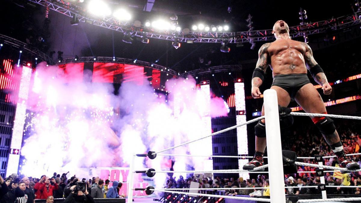 Batista after winning Royal Rumble